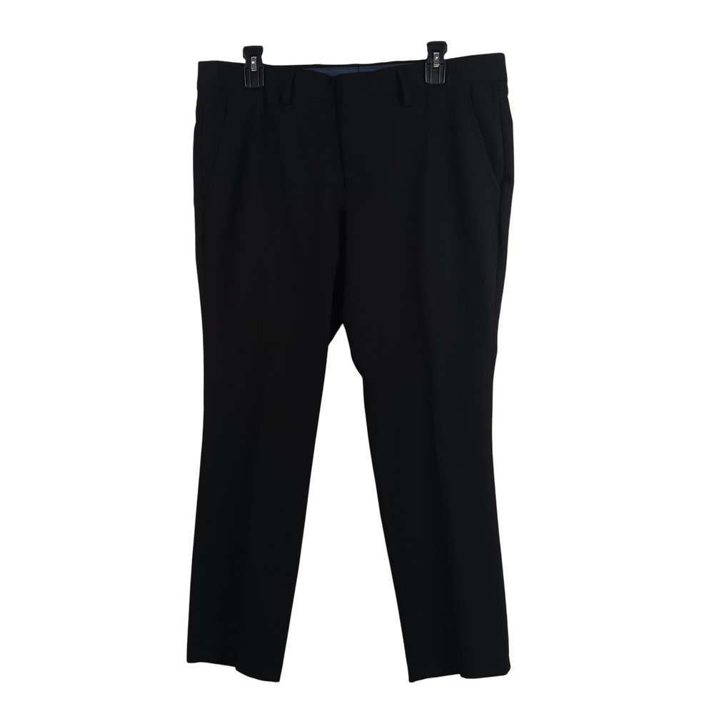 Egara‎ Mens Black Dress Pants Size 33x30 Polyester Rayon Spandex Flat Front